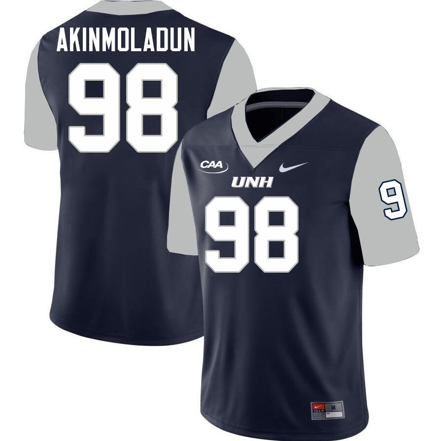 New Hampshire Wildcats #98 Justice Akinmoladun College Football Jerseys,Uniforms-Navy